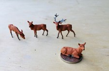 Modellbau 1:87 - H0 - Tiere 1x Hirsch und 3x Rehe, Landschaft  (MB25)