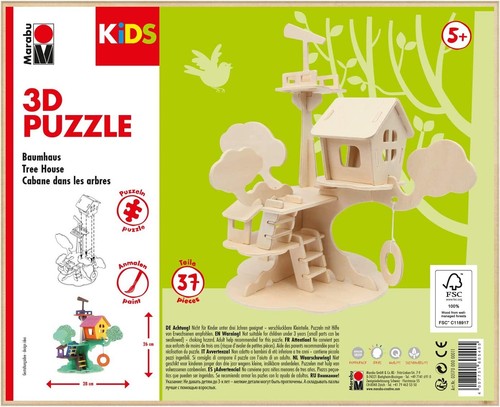 Marabu holz puzzle baumhaus - 3d,