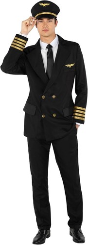 Schwarzes pilot kostüm - schwarzes, herren