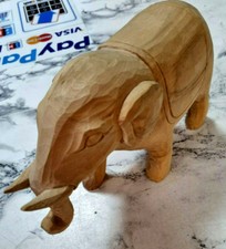 Elefant aus Holz - Hand geschnitzt Weichholz Natur