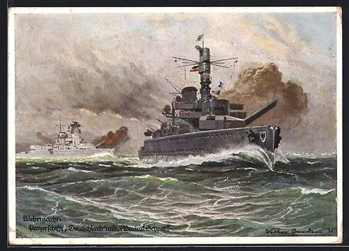 Künstler panzerschiffe - künstler-ak,