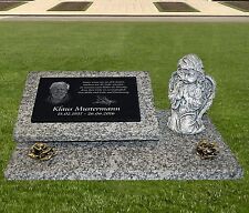 Granit Grabplatte Grabmal Gedenkstein 60x40 cm Foto+Text Gravur Grabstein gg40s