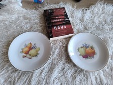 PMR Jaeger & Co Bavaria  zwei Alte Teller Obst  Motiv  Gold Rand  Sehr gut +PMR
