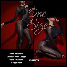 Neu Damen Öl Shiny Langarm Bodystocking Glossy Bodysuit Overall Nylon Dessous DE