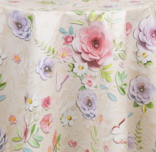 Pvc tischdecke fleur bunt - tischdecke,