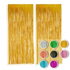 2x Lametta Vorhang Glitzer