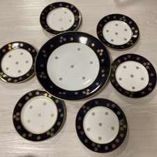 WEIMAR PORZELLAN DESSERTTELLER GEBÄCKTELLER  KOBALTBLAU PLATTE UND SCHALEN