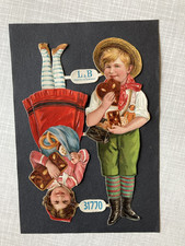 Oblate (alt) - Mädel / Bub - L & B - 31770 - Glanzbild - 1 Bogen - 16 x 11 cm