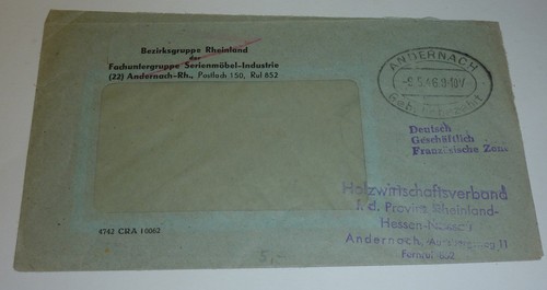 Andernach 1946 gebühr bezahlt - andernach,