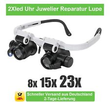 2Xled Uhr Juwelier Reparatur Lupe Kopfband Verstellbar Lupen Brille Lupen Linse 