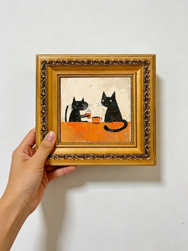 Zwei schwarze katzen - zwei,