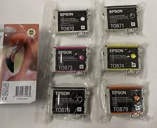 6 original Epson Tinten T0870 / 71 / 73 / 74 / 78 / 79 Stylus R1900 Flamingo