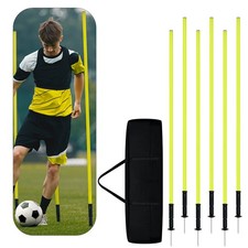 Slalomstangen Fussball Trainingszubehör Hürdenstangen mit Erdspieß & Tragetasche