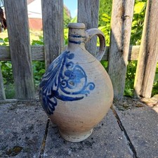 Alter Westerwälder Enghals Steingut Krug Weinkrug Salzglasur