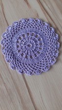 Häkel Deckchen häkeln Untersetzer gehäkelt flieder  Deko 12,5 cm retro Trend