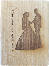 Papierstücke Motivstempel aus Holz "Brautpaar" Hochzeit - #K5