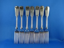7 alte Gabeln / Speisegabeln - F. Hesse Silberauflage (Versilbert)