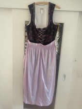 Dirndl "Landhaus" schwarz/lila mit lila Rosen