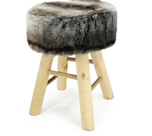 Hocker sitzhocker kunstfell - hocker,