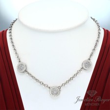 Bulgari Collier Bvlgari Weissgold 750 Diamanten Onyx Kette Halskette Gold