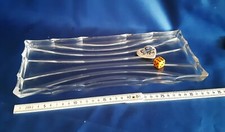 Königskuchen Stollenplatte 34x15cm Vintage schweres Glas 850gr Anbietplatte alt