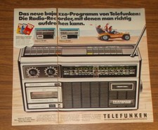 Seltene Werbung TELEFUNKEN BAJAZZO CR 4000 & 900 Radio-Recorder Agfa Tapes 1978