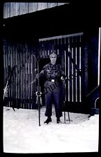 Fotonegativ Fallschirmjäger 4.FJR1 Skifahren Knochensack Urlaub 2.WK orig.2271