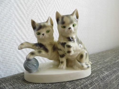 Antike katzen porzellanfigur - katzen,