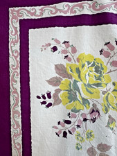 VINTAGE 50 X 50 PURPLE YELLOW