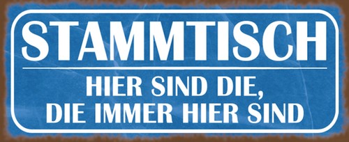 Holzschild 27x10 stammtisch - 27x10,