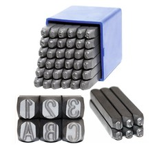 Schlagzahlen Schlagbuchstaben Set 4mm 36-tlg Schlagstempel Buchstaben
