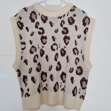 Pullover Pulli Pullunder Größe S 36 Shein Leopard Leoprint beige creme braun