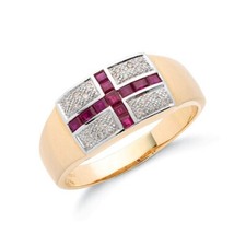 9ct Gold Herren Rubin &