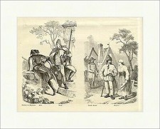 Bewohner der Mojowdina Serben Kroaten Trachten Bekleidung Hüte Holzstich E 7751