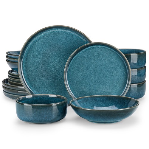 Geschirrset steingut blau - blau, 4