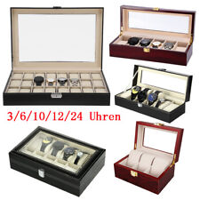 Uhrenbox Uhrenkoffer Uhrentruhe Uhrenkasten Uhrenschatulle Für 3 6 8 10 12 24Uhr