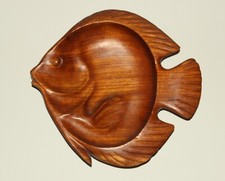 Teakholz Fisch Midcentury - 70er Jahre Teak Scalar - Schale - Wanddekoration