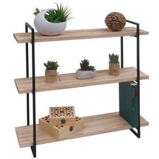 B-Ware Wandregal MCW-K78, Hängeregal, Holz 60x60x18cm, natur, Metall schwarz