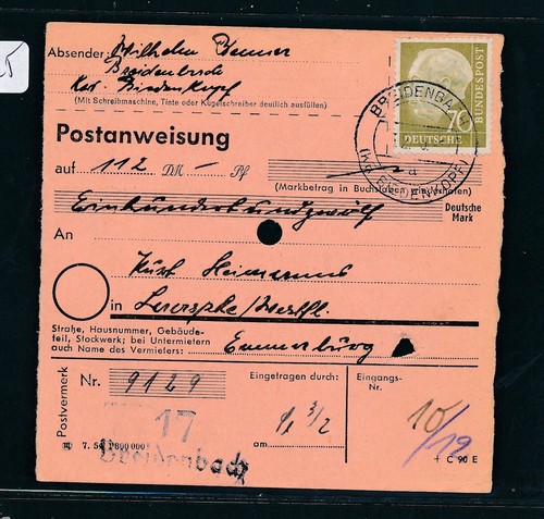 117325 heuß postanweisung - 117325),