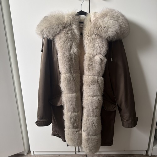 Echtfell parka taupe - echtfell-parka, khaki