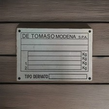 Data Plate ID de Tomaso