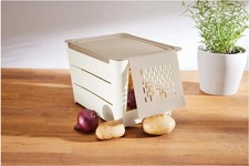 ERNESTO® Gemüsebox 6L stapelbar BPA-frei mit Frontklappe Belüftung Kartoffelbox