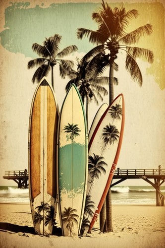 Wandbild surfbrett auf - wandbild:,