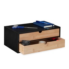 Schubladenbox  Schreibtisch Organizer Mini Kommode Bambus Aufbewahrung MDF