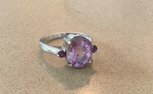 Großer ovaler amethyst ring - großer,