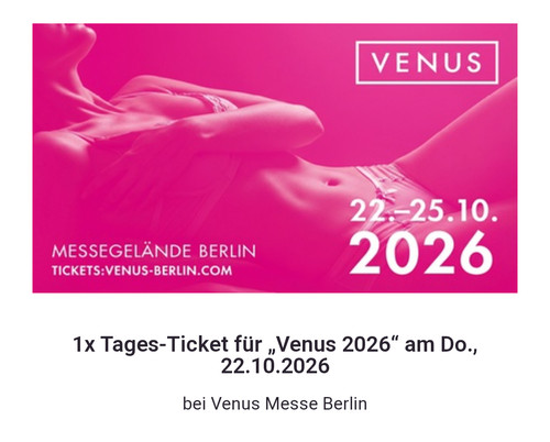 Venus 2026 messe tickets - venus, 1x