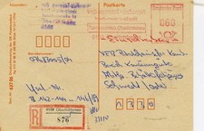 DDR Postkarte R-9109 Oberlichtenau Palettenscheck 1989