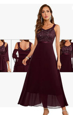 Abendkleid Berylove Burgund  2