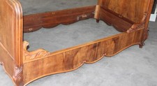 bett jugend stil holz verziert geschnitzt nussbaum alt antik top vintage deko