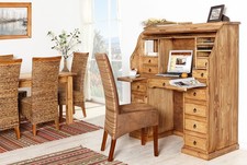 Großer Landhaus Sekretär Schreibtisch, Pinie Massivholz, original Mexico Möbel